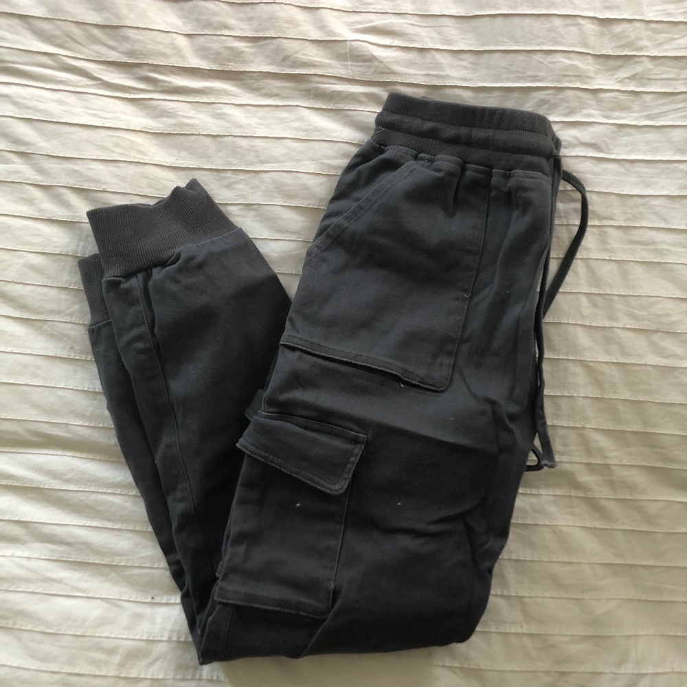 Grey cargo joggers